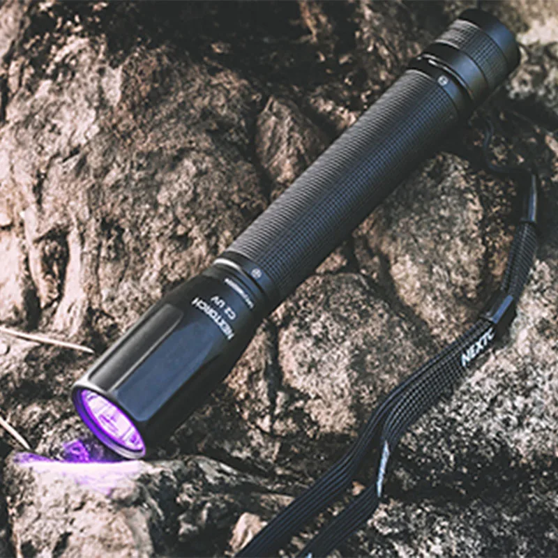 Nextorch C2 UV Ultraviolet Flashlight with 2 AA Batteries, Waterproof, 405nm Wavelengh, Stain Detector, Verifying Authenticity