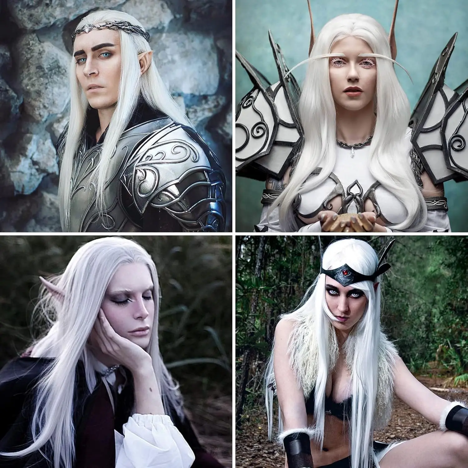 Long White Straight Wig White Hair Wig for Women Heat-resistant to Reuse  White Hair Wigs Halloween Cosplay Costume Party Wig