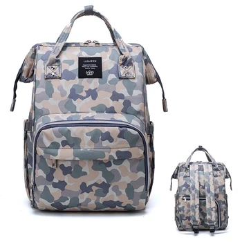 LEQUEEN Fashion Camouflage Color Diaper Bag for Mommies Large Capacity Well Organized Space Maternity Backpack for Strollers