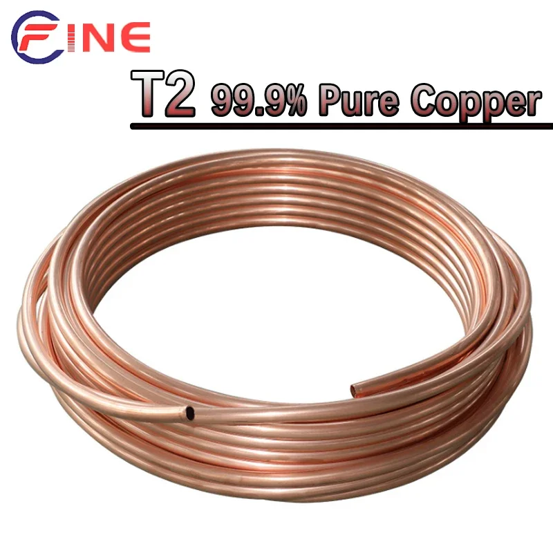 

1-10 Meters 99.9% Pure Copper Tube Coil OD 1.8/2/3/4/5/6/8/9/10mm Soft Copper Wire Pipe Air Conditioner Cooling