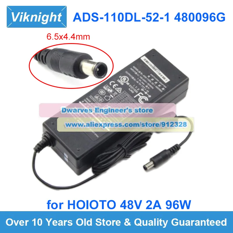 

Genuine Switching Adapter ADS-110DL-52-1 480096G 48V 2A HOIOTO For AMCREST NV4108E LNR6108 N841 Series Power Supply 6.5x4.4mm