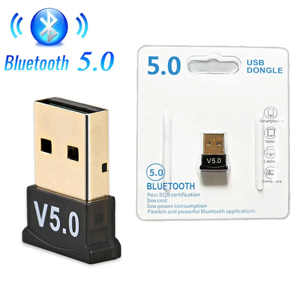 BT 5.0 Adapter Transmitter Wireless USB Music Audio Receiver Bluetooth-compatible 5.0 Mini Dongle Adapter for Computer PC Laptop