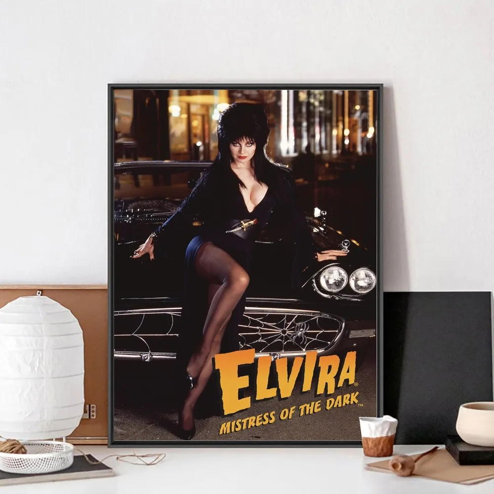 E-Elvira M-Mistress D-Dark Poster No Framed Kraft Club Bar Paper Vintage Poster Wall Art Painting Bedroom Study Stickers