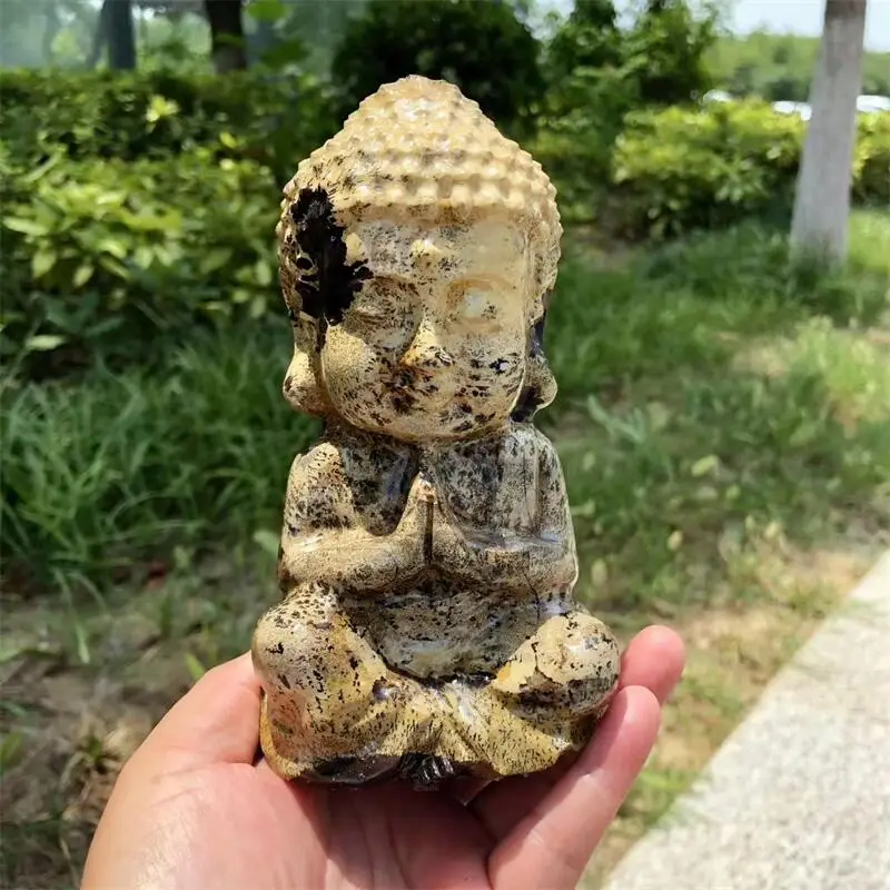 

15CM Natural Picture Stone Buddha Carving Handicraft Ornaments Gift Energy Gemstone Home Decoration Gift 1pcs