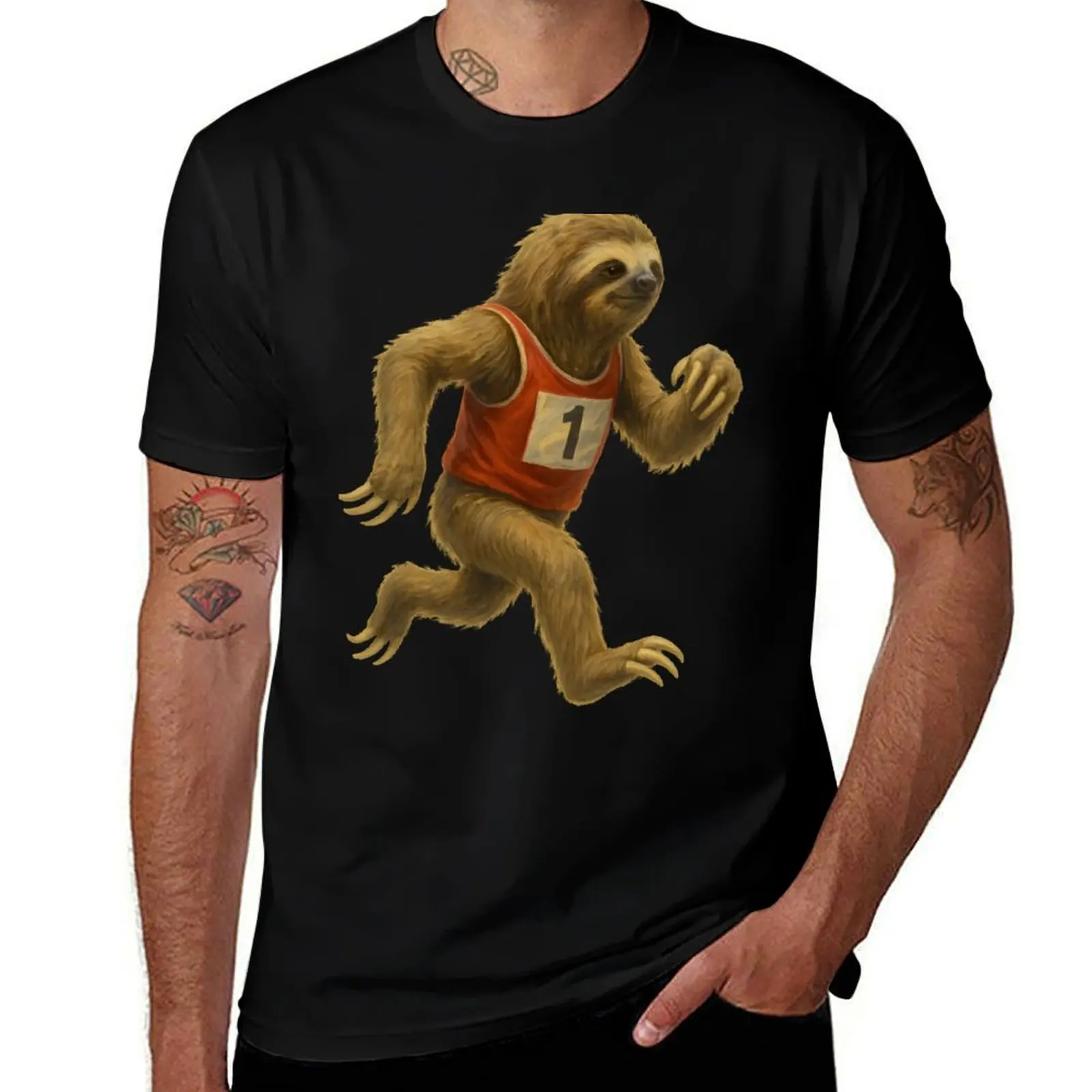 

Speedy Sloth 2: Track Star T-Shirt animal prinfor boys Anime t-shirt croswit shirt man T-shirts for men cotton