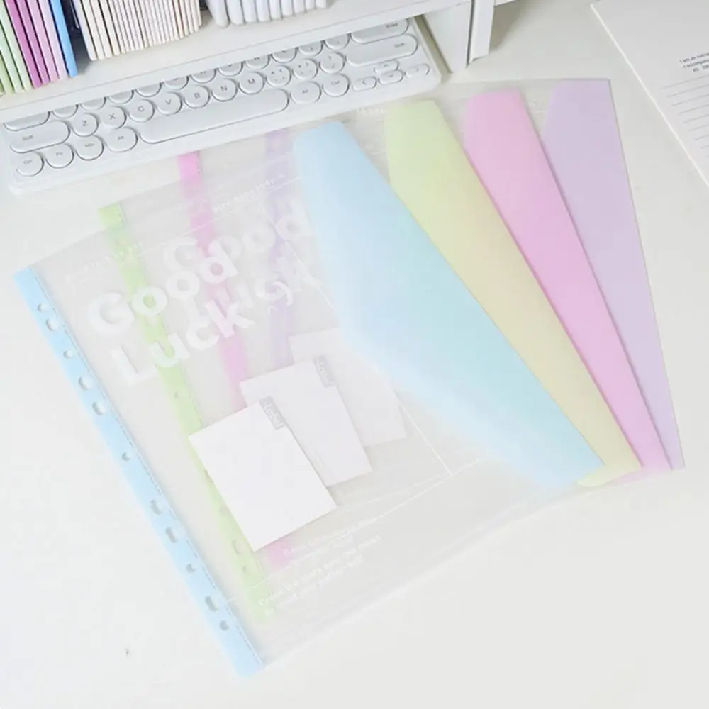 New Loose Leaf A4 File Folder Transparent Students Stationery Exam Paper Storage Bag Detachable File Bag Students