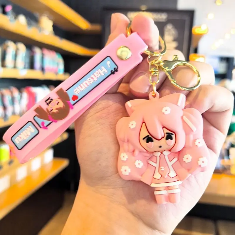Hatsune Miku Keychain Cartoon Cute and Fun Ins Style Anime Doll Bag Pendant Cartoon Trinket Car Hanger Backpack Pendant Gift view 5