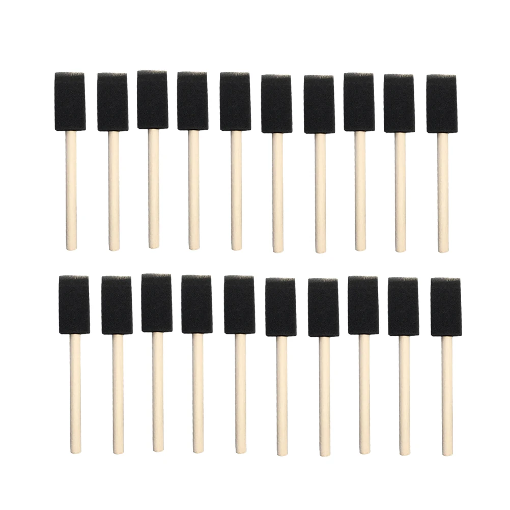 

60pcs Sponge Brush Kids Painting Tools Kids Sponge Paint Brush Wooden Handle Bulk Makeup Sponges Graffiti Lessons Drawing