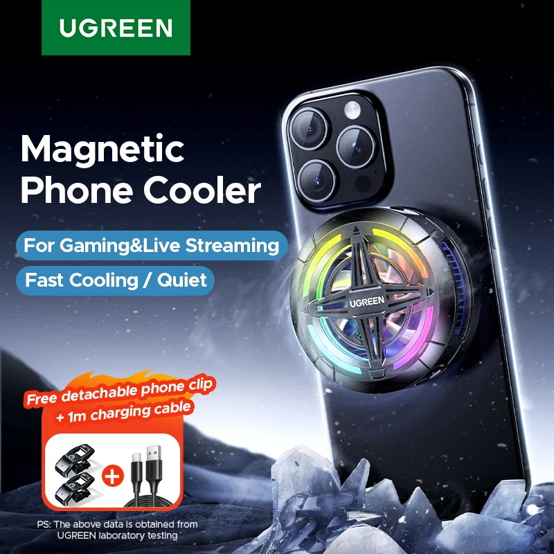 

Магнитный охлаждающий вентилятор для телефона с низким уровнем шума 35 дБ крепление для iPhone Android мобильных игр охлаждение корпуса во время зарядки или игр