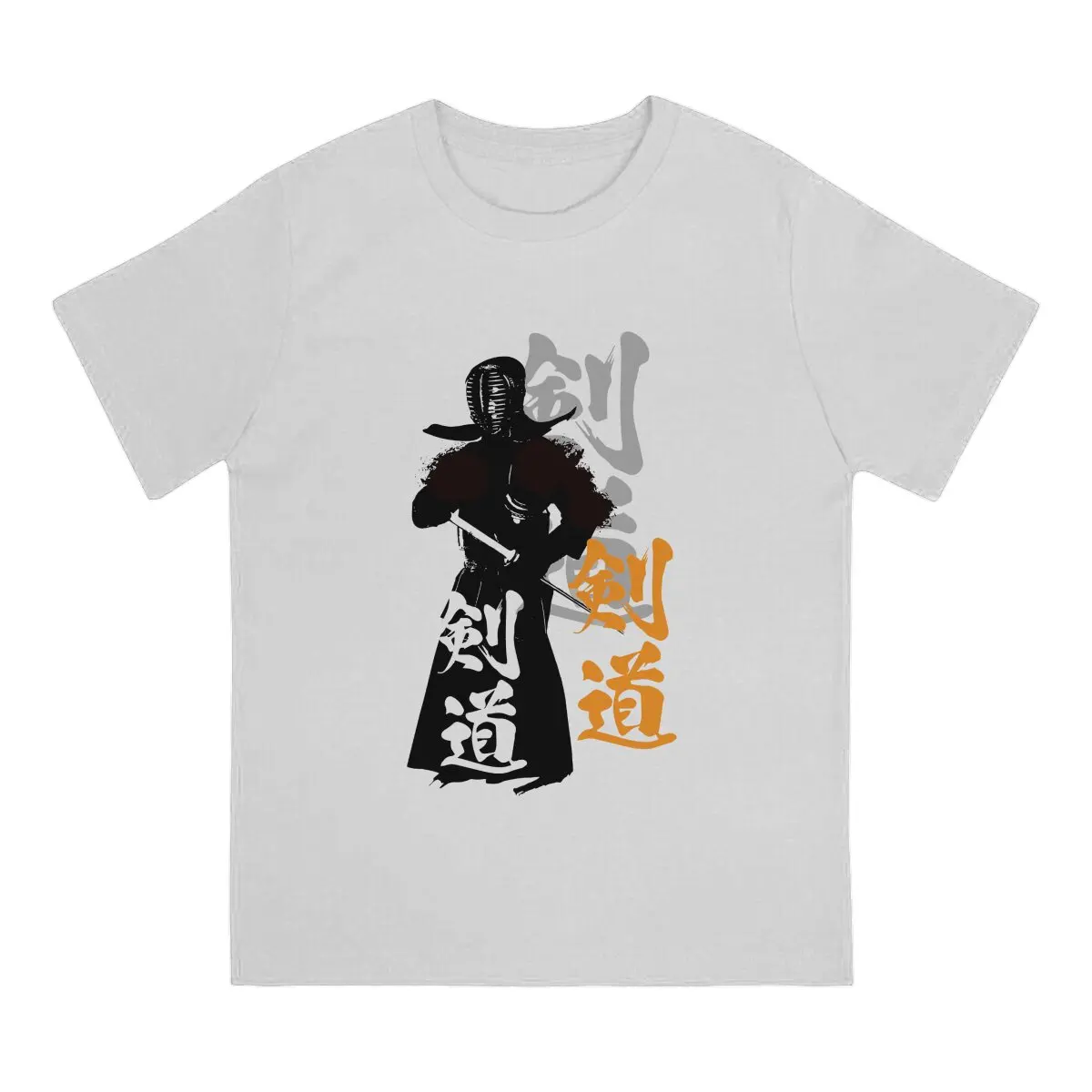 KENDO T-Shirt Kanji and Silhouette Tshirt Graphic Men Polyester Tops Vintage Punk Summer Streetwear Harajuku T Shirt