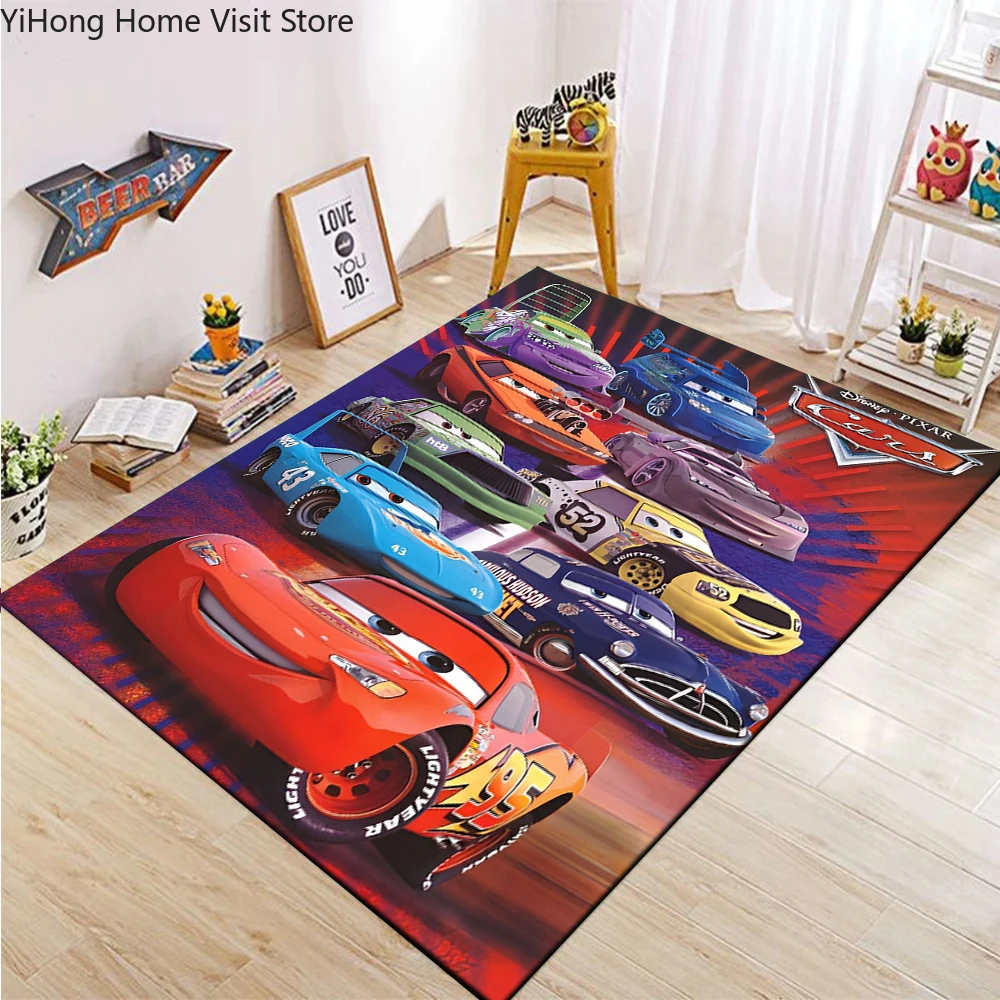 Tapis imprimé Disney Cars Lightning Mcqueen, 1 pièce, pour salon, chambre à coucher, salle de bain, tapis de sol pour chambre d'enfant, tapis antidérapant