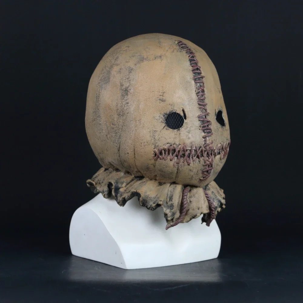 Maschera spaventapasseri cosplay Accessorio per costume horror spaventoso Maschera di Halloween per adulti Puntelli in lattice