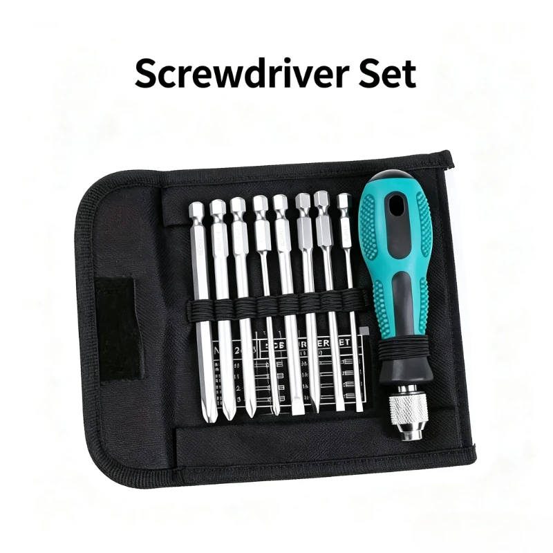 9Pcs Magnetic Screwdriver Set Slotted Phillips Screw Driver Kit for Electrical Home Repair Hand Tools