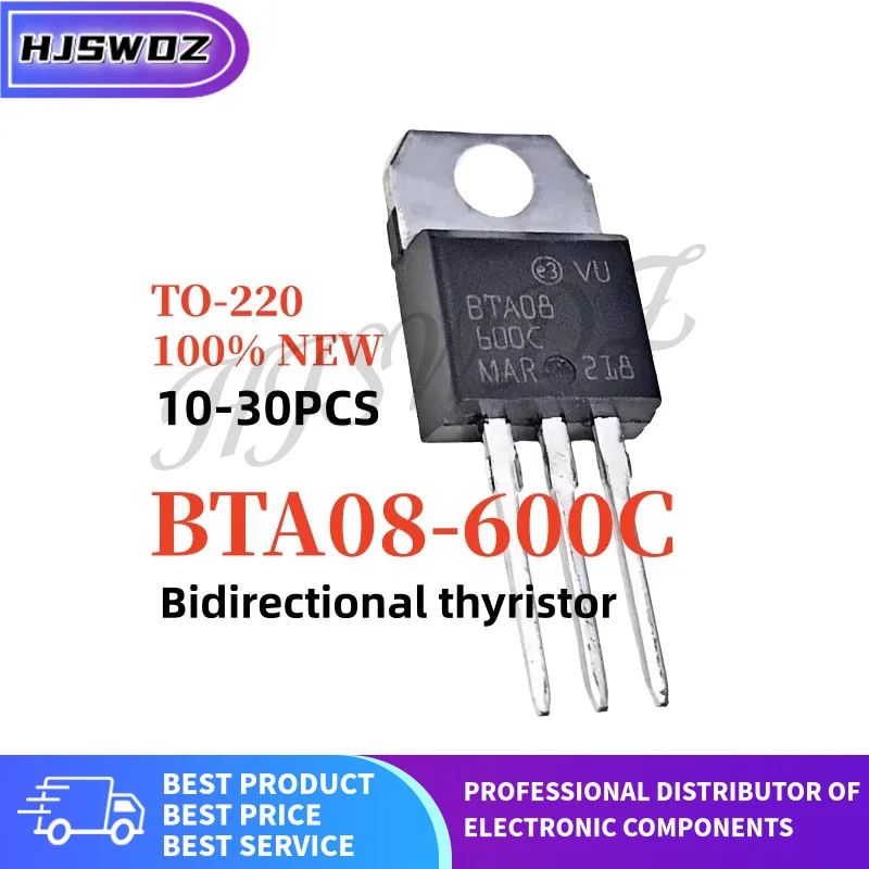 10-30PCS BTA08-600C BTA08600C BTA08 600C TO-220 Bidirectional thyristor Brand New In Stock