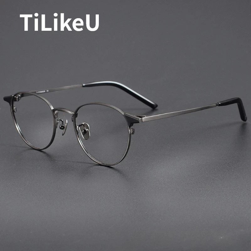 

Vintage Handmade Pure Titanium Eyeglasses Frame for Men High Quality Oval Myopia Prescription Glasses Frame Retro Oval Eyewear