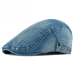 Summer Denim Hat Men's Light Board Simple Casquette Washed Denim Beret Women's Thin Breathable Advance Hats