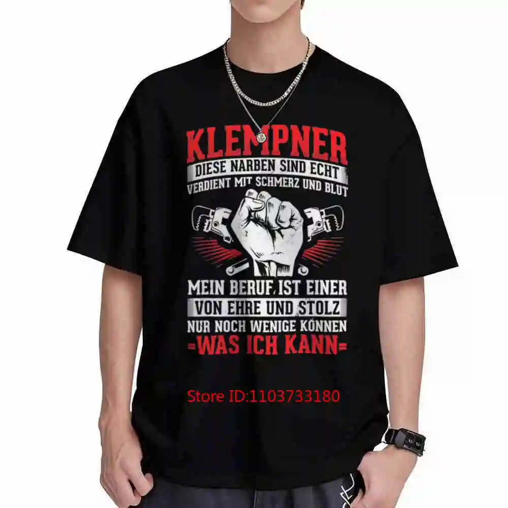 2026 Plumber Pride German Plumbing Klempner Mein Beruf Short Sleeve Tee 100% Cotton T-Shirt