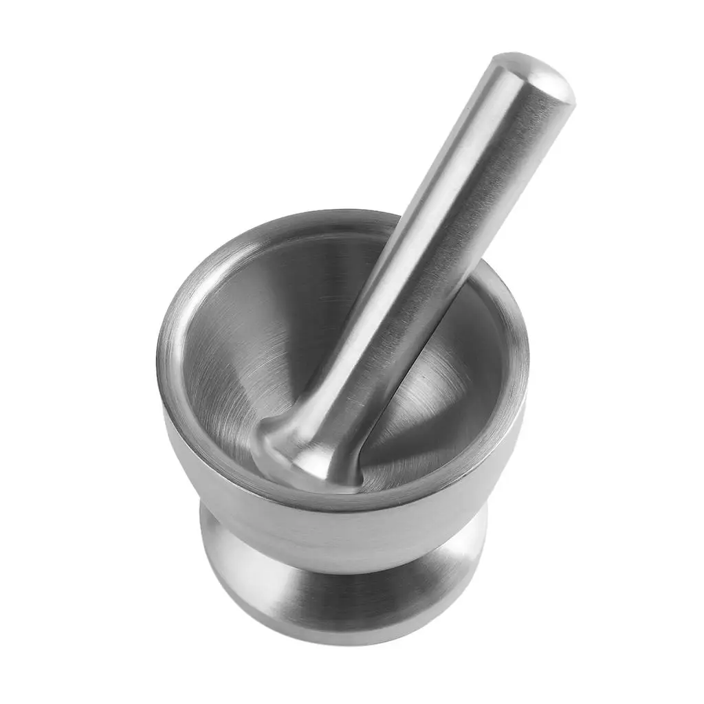 

Stainless Steel MORTAR and PESTLE Kitchen Spice Mill Grinder