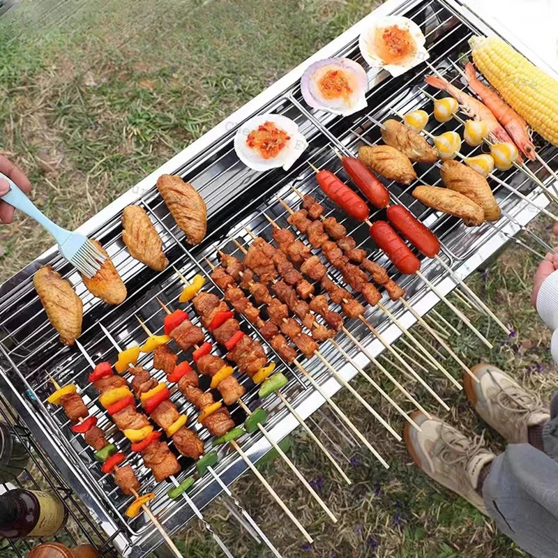 

Portable Minitype Outdoor Stove Picnic Domestic Barbecue Kebab Outdoor Stove Gridiron Tungku Luar Camp Cooking Supplies