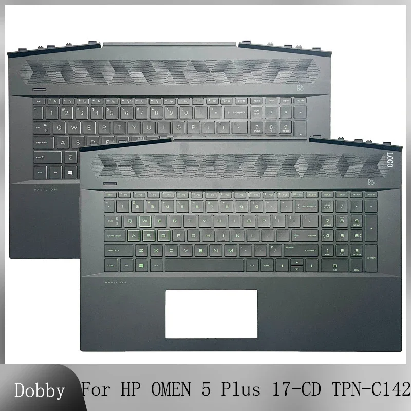 Original New FOR HP OMEN 5 Plus 17-CD TPN-C142 Laptop Palmrest Upper Cover Top Case with Backlight Keyboard Gamer L586455-001