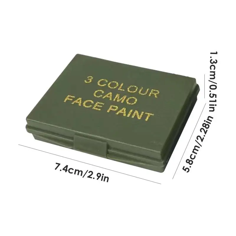 Face Paint Camouflage Oil 3 Colors Makeup Long Lasting Camou Face Body Paint with Mirror Compact Camou Concealment