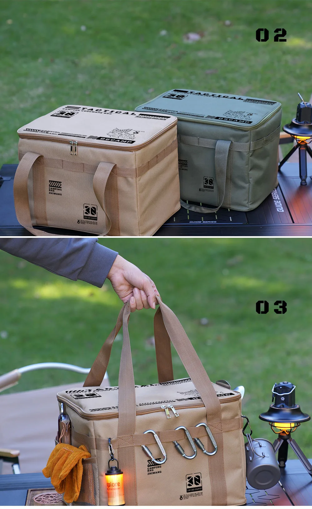 30-42L Taktische Camping-Aufbewahrungstasche - Isolierte Faltbox für Picknick, Geschirr & Feldausrüstung Wasserdicht – Detail 7