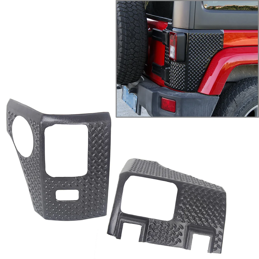 

2Pcs Car Rear Corner Armor Tail Light Guard Cover Protector Accessories For Jeep Wrangler JK 2007-2017 ABS Plastic