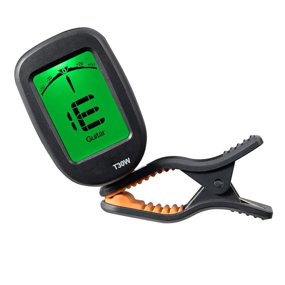 

Electronic Tuner Guitar Instrument Practical Musical Accessory Black Durable LCD Display Multiple Modes Flexible Angle Non Slip