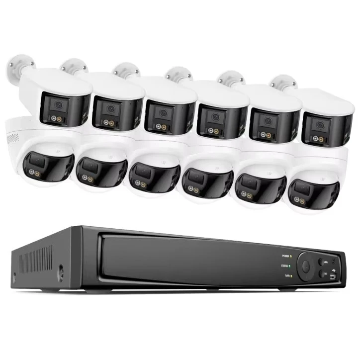 ANNKE 4K 8MP 180 شبكة PoE ip البانورامية نظام CCTV ذكي ثنائي الشعاع #1