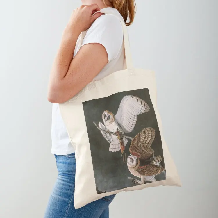 

Barn Owls, the Birds of America by John James Audubon Tote Bag Women's tote bag Canvas shoulder bag hand bags tote woman