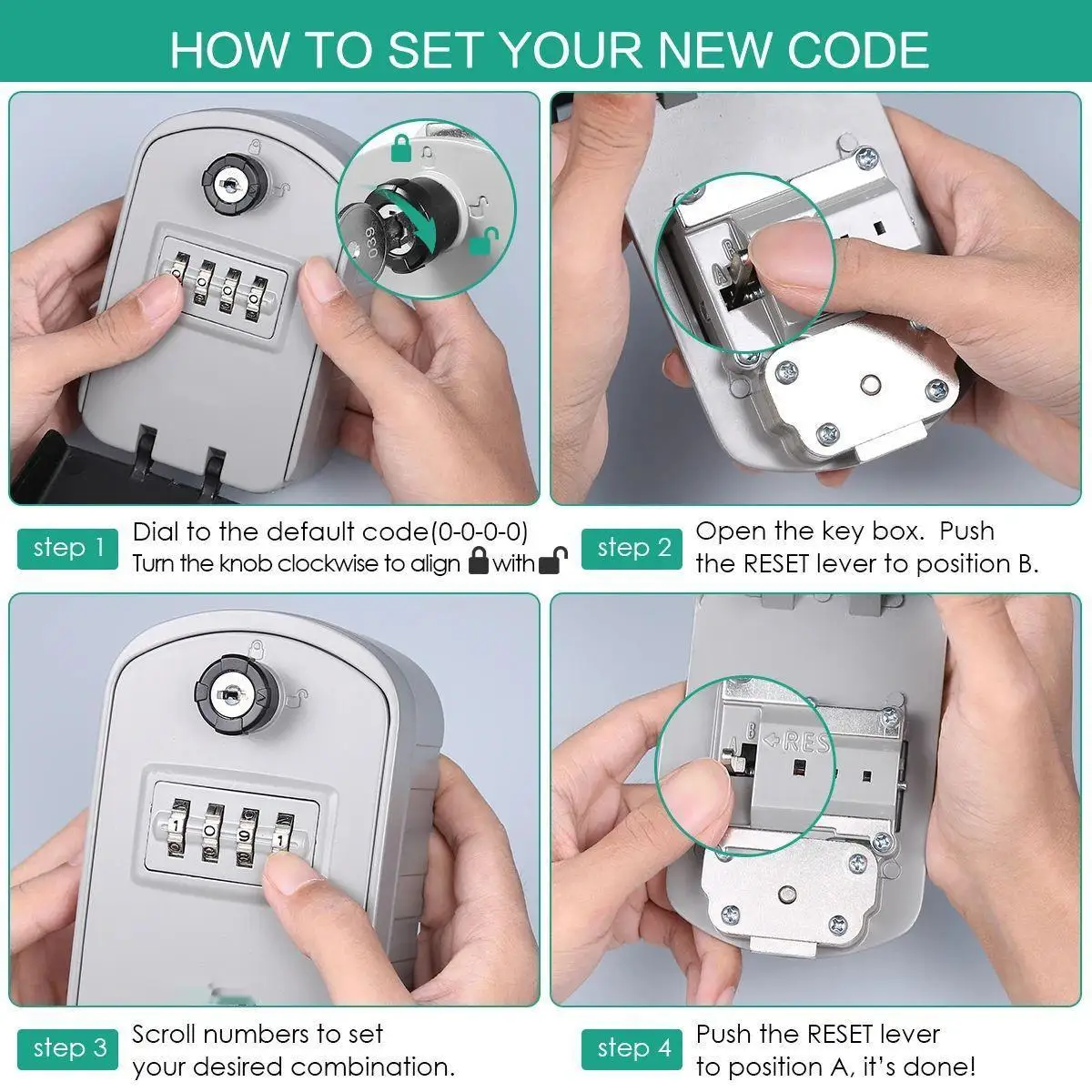 Imagem -05 - Impermeável Chave Segura Armazenamento Caixa Intempéries Senha Keybox Parede Keysafe Dígitos Combinação Armazenamento Bloqueio