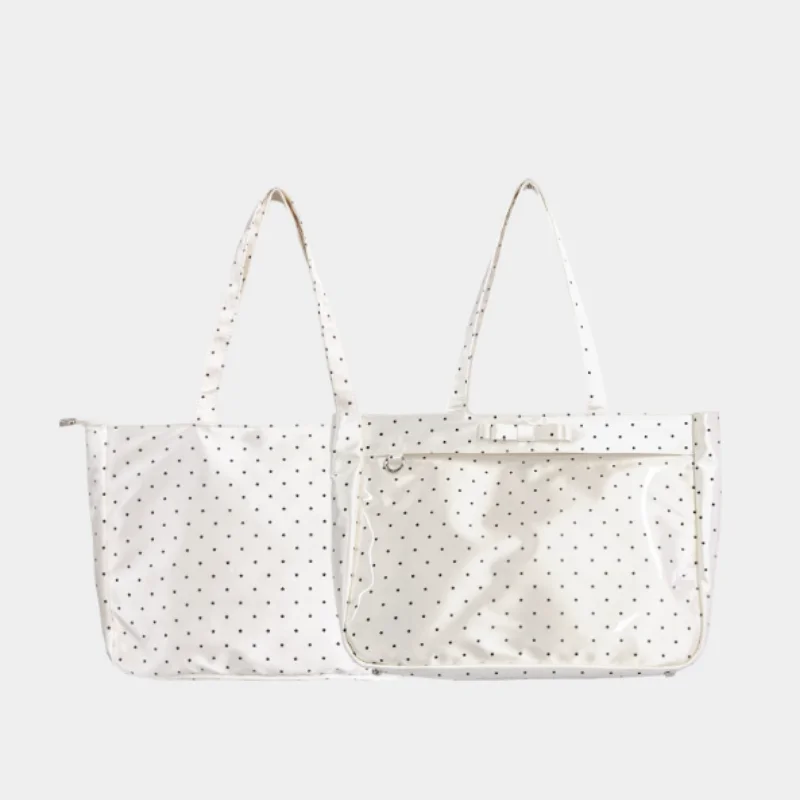 

Y2K Girls Harajuku Gothic Punk Transparent Large Capacity One Shoulder Lolita Women's Satin Print Versatile Bags Tote