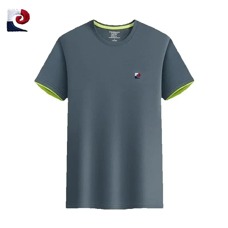 

Summer men's high-quality round neck short sleeved quick drying T-shirt new fashion casual breathable cool T-shirt top