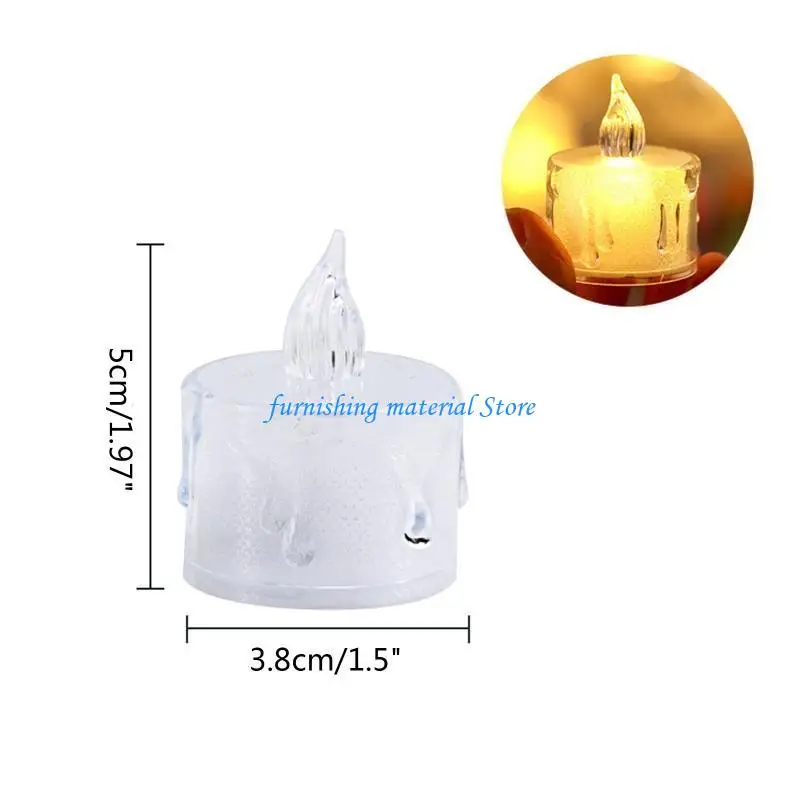 Y5GD الشموع عديمة اللهب شكل دائري شموع إضاءة LED شموع تيلايت رومانسية أضواء ليلية تعمل بالبطارية لتزيين الحفلات #6