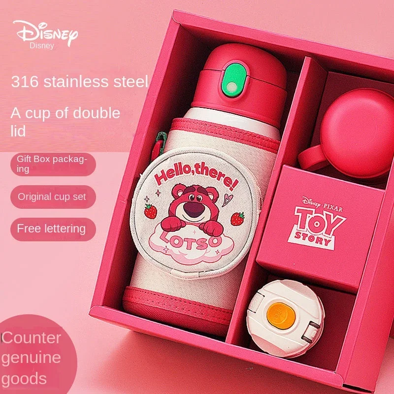 Disney Mickey Mouse cute cartoon outdoor campus office pop-up drop-resistant double-lid stainless steel thermos cup gift box