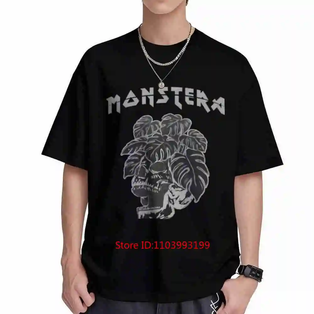 Monstera Skull Planter Botanical Skeleton Gardener Short Sleeve Tee 100% Cotton T-Shirt