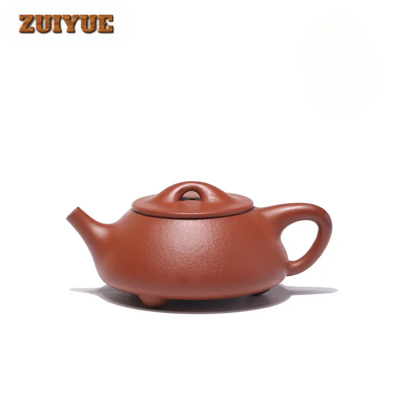 190ml Ancient Yixing Purple Clay Teapot Handmade Stone Scoop Pot Raw Ore Zhu Mud Kettle With Strainer Chinese Zisha Tea Set Gift