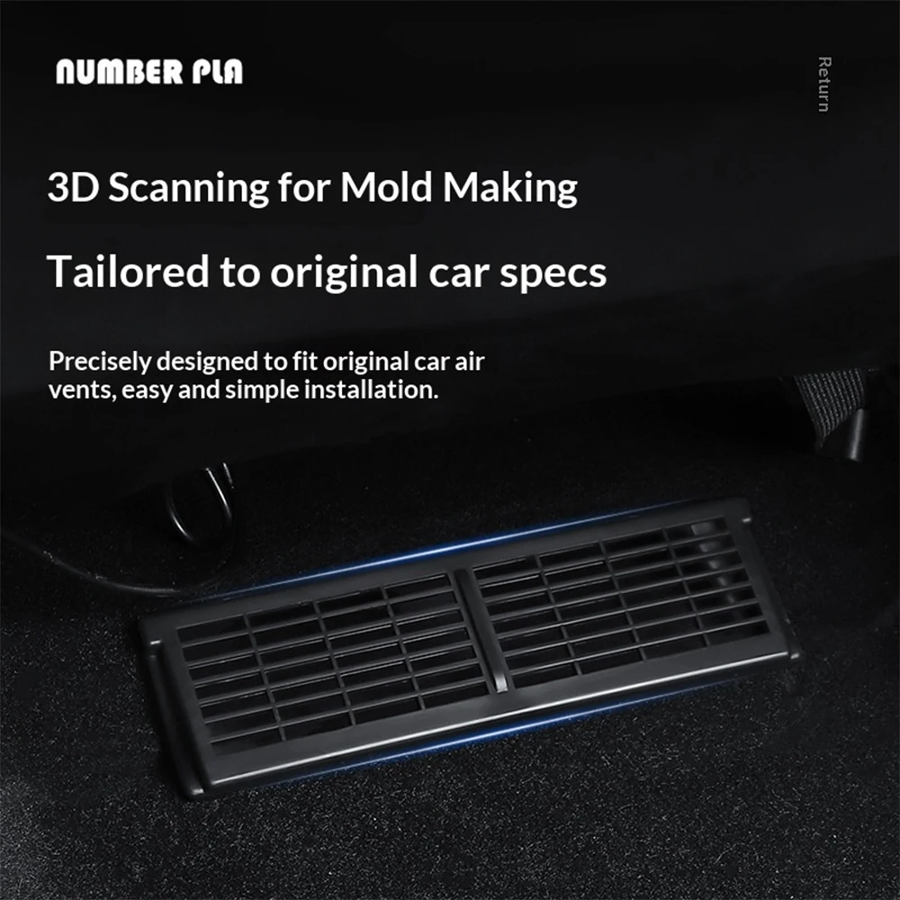 For Tesla Model Y Juniper Model 3 Highland Model Y YL Car Rear Air Vent Cover Seat Back Conditioner Outlet Protector Grill Mask view 4