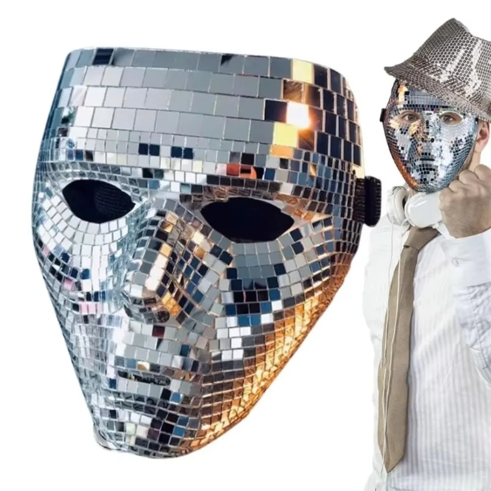 

Masquerade Ball Glitter Mirror Face Mask Male Adult Full Face Night Club Mask Eye Mask Party Supplies Home DJ Decor Gift