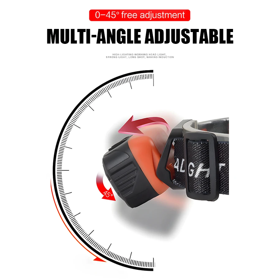 センサー付きLEDヘッドランプ,充電式,高輝度,誘導,防水,釣り,キャンプ,サイクリング用