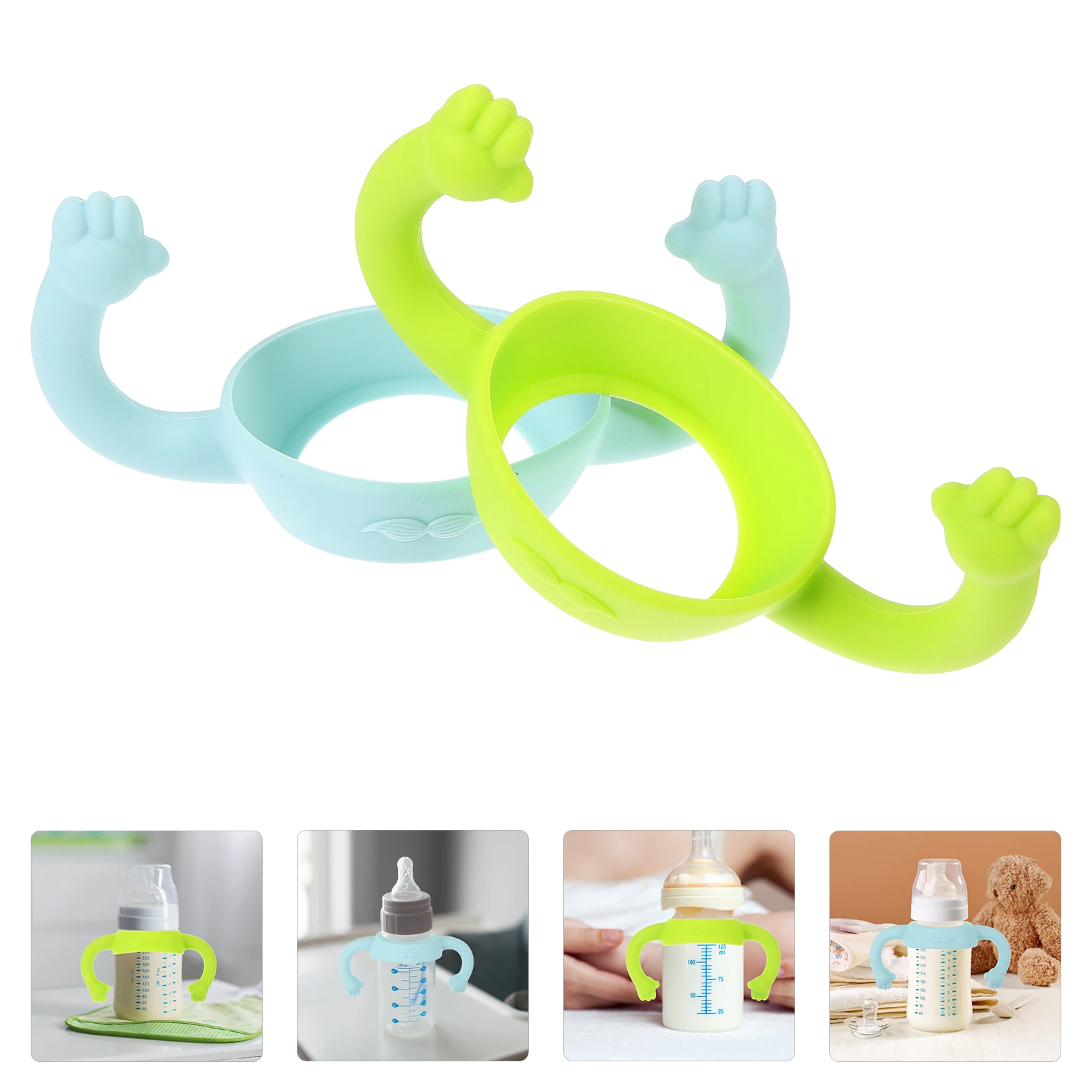 

2 Pcs Bracket Bottle Holder Newborn Handles Travel Silica Gel Narrow Silicone