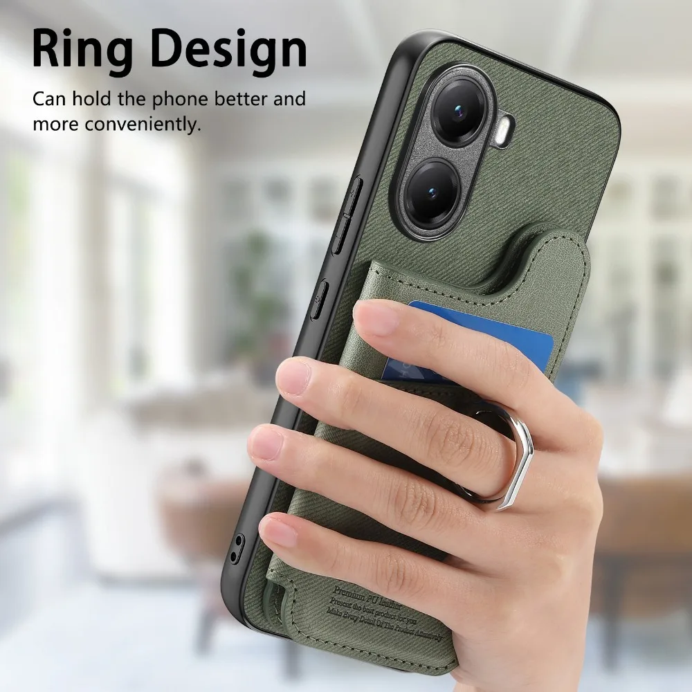 ل Poco F7 M7 Pro 5G 2025 حافظة جلدية فاخرة بطاقة التعريف بالإشارات الراديوية حلقة حامل اللوحة الخلفية Xiaomi Poco X7 Pro حافظة Mi Poco F7 X 7 M 7