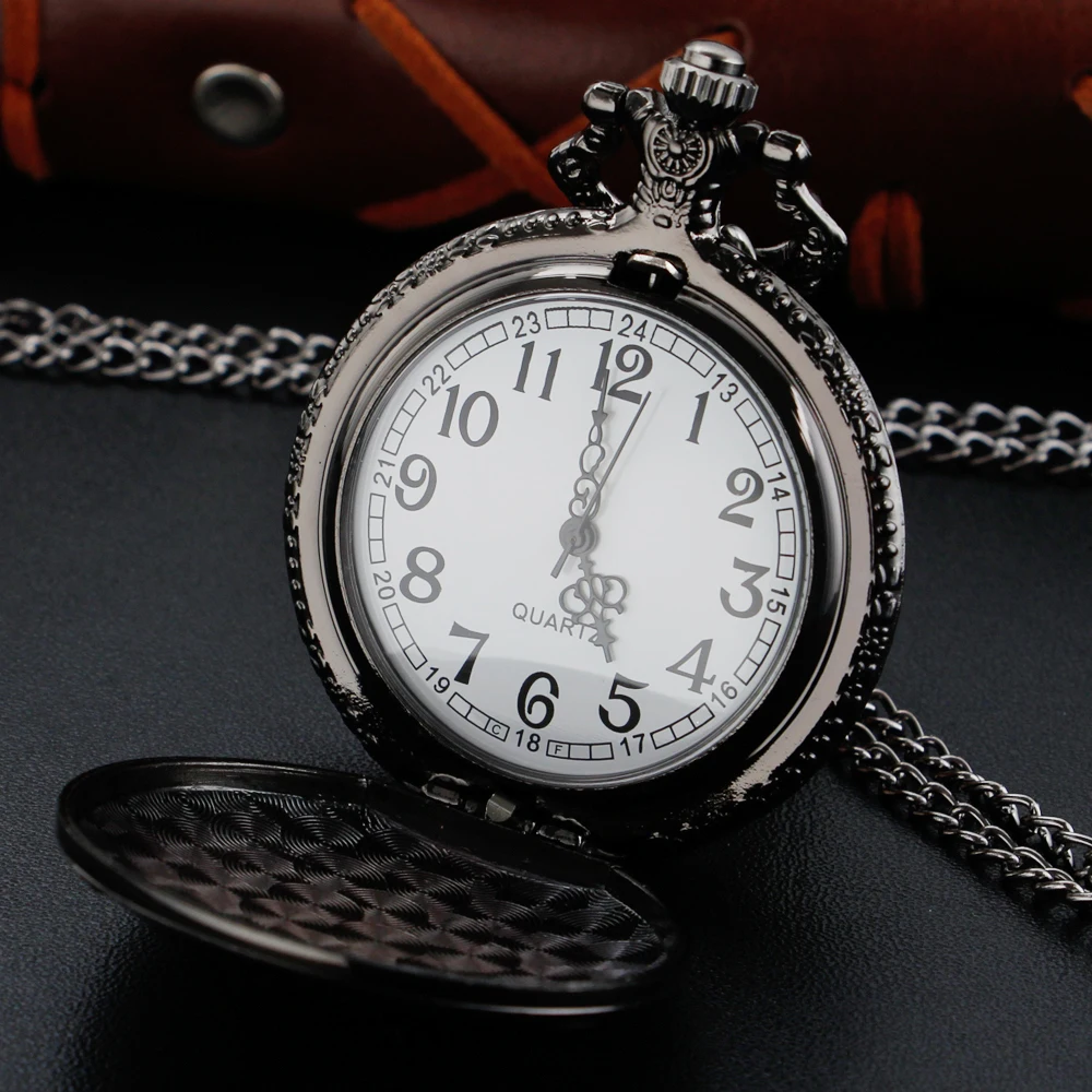 Vintage USSR Sickle Hammer Style Quartz Pocket Watch Necklace Bronze Pendant Clock CCCP Emblem Communism Male Top Gifts