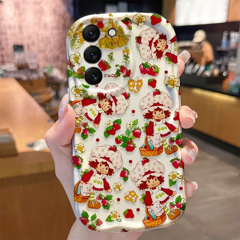 สตรอเบอร์รี่ Shortcake สําหรับ Samsung Galaxy S25 S24 S23 S22 S21 Ultra PLUS S20 FE A73 A72 A71 A56 A55 A54 5G A52 A52S 4G