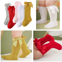 Baby Girl Princess Socks Newborn Stuff Accessories Autumn/summer Bow Red Birthday Dress Knee High Socks Children Kids Clothing