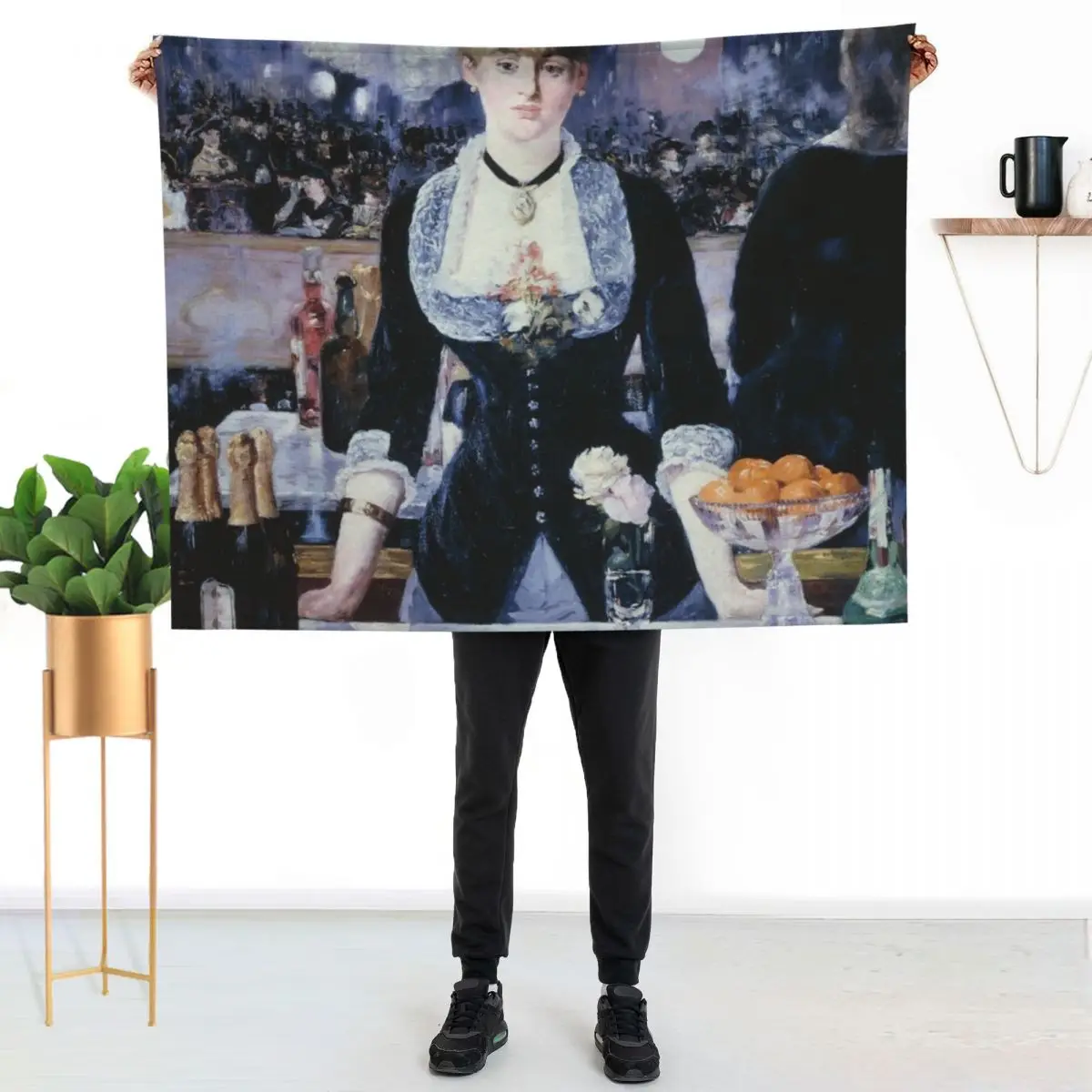 A BAR AT THE FOLIES-BERGERE - EDOUARD MANET Throw Blanket Multi Purpose Soft Warm Blanket for Home Travel