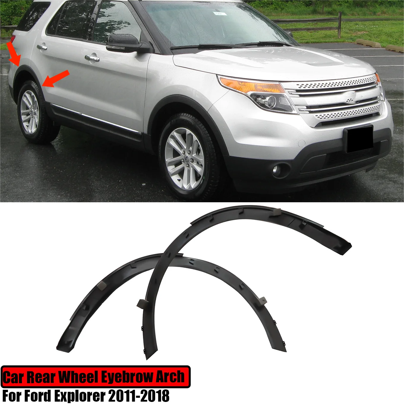 

Rear Wheel Arch Eyebrow Molding Flare Fender Left Right For Ford Explorer 2011-2018 BB5Z-7829165AA BB5Z-7829164AA Replacement