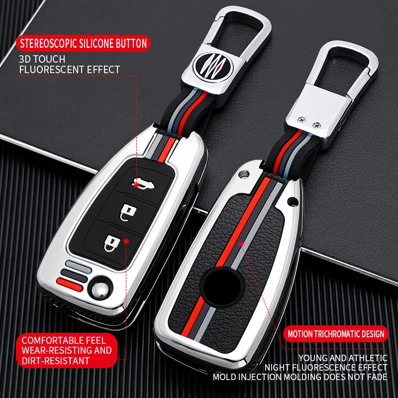 Car Key Case Cover Car Keychain Shell Key Bag For Nissan A model 2/3/4 Button  Key Three-Color Line Style Auto Styling Accessory