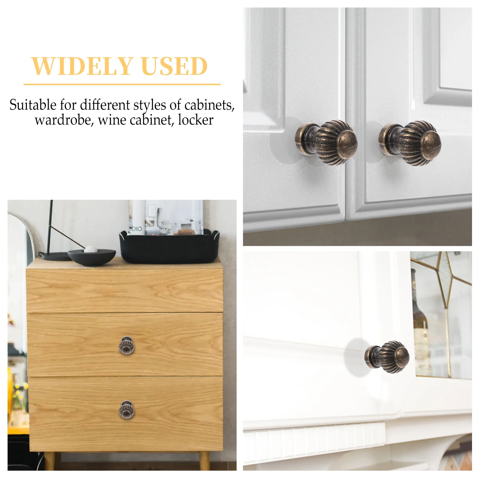 

10Pcs Vintage Bronze Zinc Alloy Knobs Elegant Cabinet Drawer Handles Furniture Door Pulls for Kitchen Wardrobe Chest