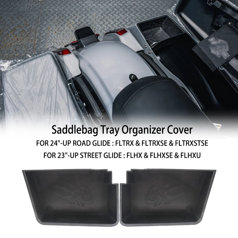 

New Motorcycle Accessories A Pair Hard Saddlebag Tray Organizer Cover For CVO Road Glide Street Glide 2023 2024 2025